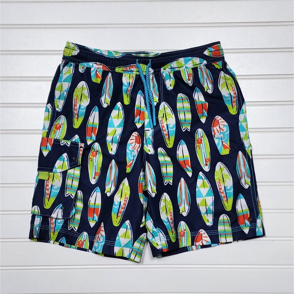 Hatley Boys Surfs Up Board Shorts Swim Trunks Size 7 Navy